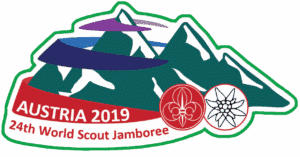 Logo und Abzeichen Österreich Kontingent für das Jamboree 2019